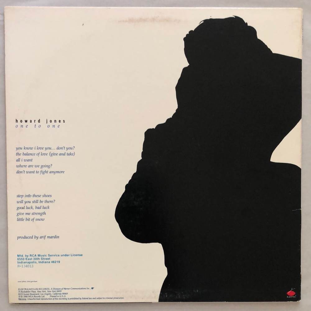 Howard Jones Vinyl Lp One to One '86 - Picture 3 of 8